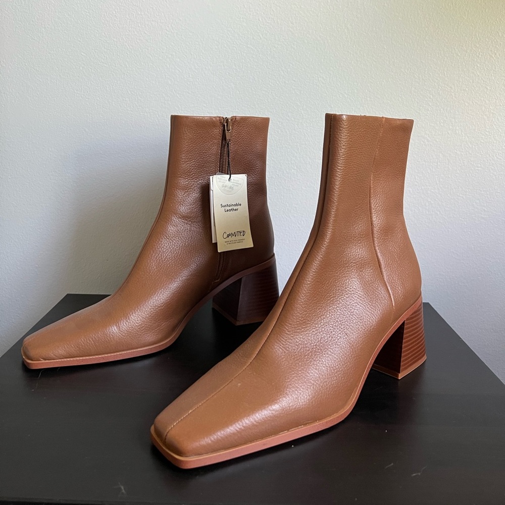 Mango leather ankle boots
